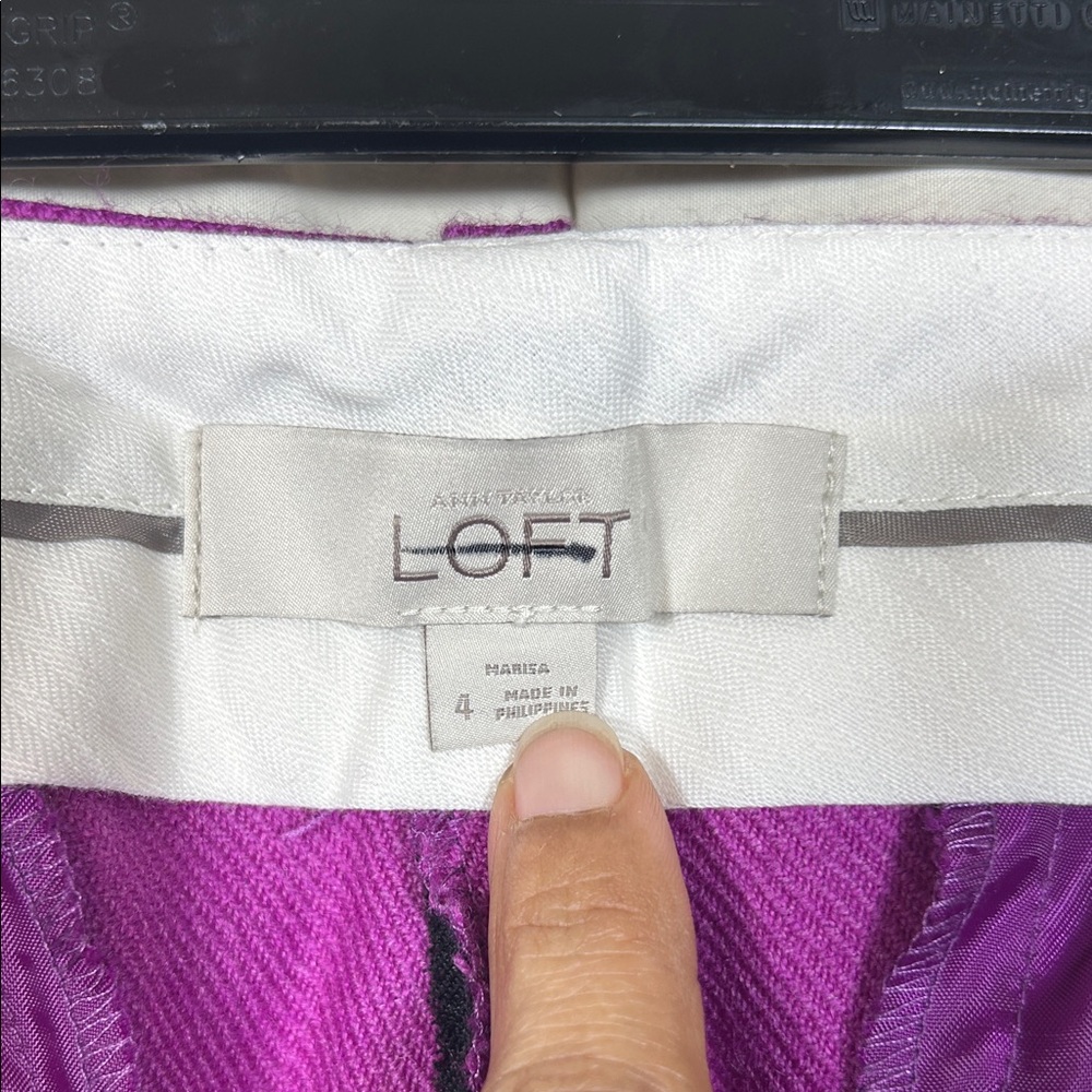 LOFT Vibrant Purple Ankle Pants - Picture 2 of 8